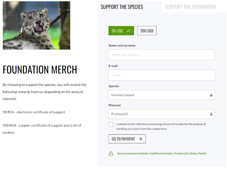 Custom WordPress theme - Save Wild Cats Foundation